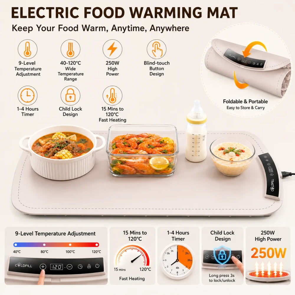 Roll-Up Electric Food Warming Mat